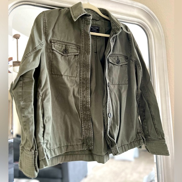 Abercrombie & Fitch Army Green Cotton Canvas Jacket - Picture 1 of 8